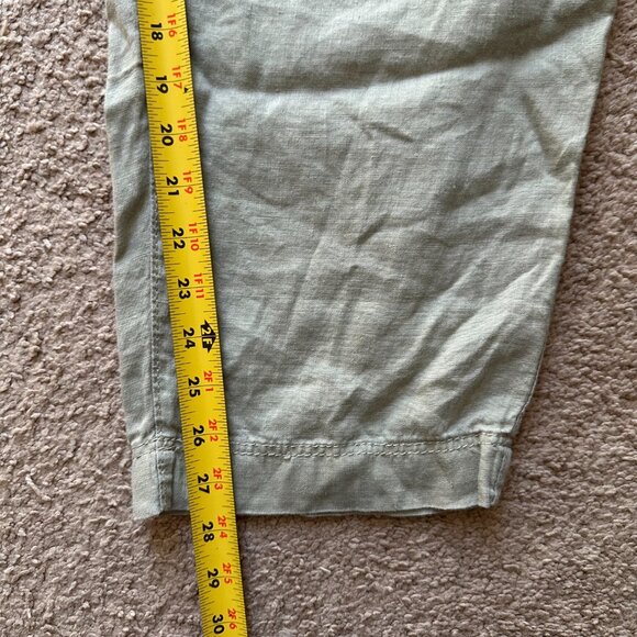 H&M Pants Womens XL 36x28 High Rise 100% Linen Tapered Leg Ankle Pockets - Picture 10 of 13